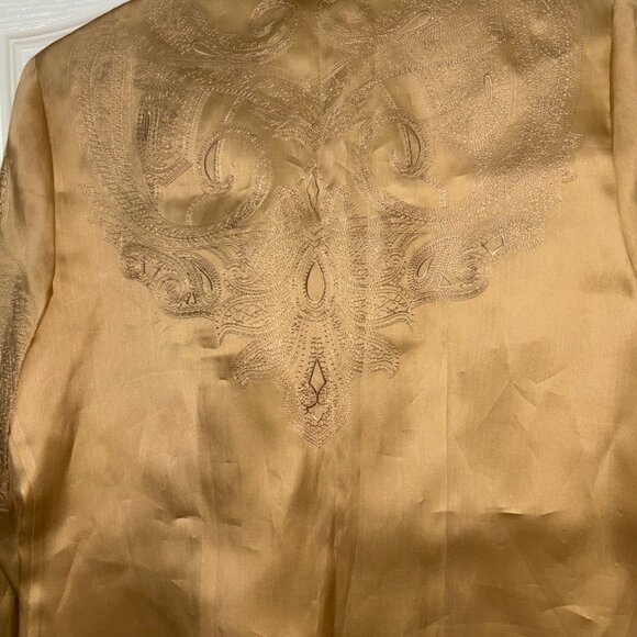 Talbots Pure Silk Golden Blouse - Size 10 - Picture 2 of 5